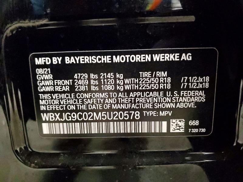 Продажа на аукционе авто 2021 Bmw X1, vin: WBXJG9C02M5U20578, номер лота: 53928386