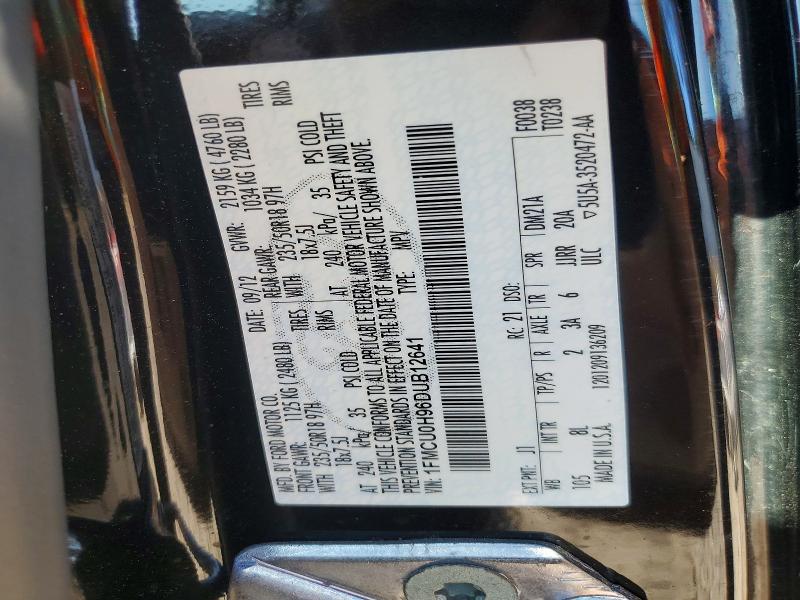 Aukcja sprzedaży 2013 Ford Escape, vin: 1FMCU0H96DUB12641, numer aukcji: 53798776