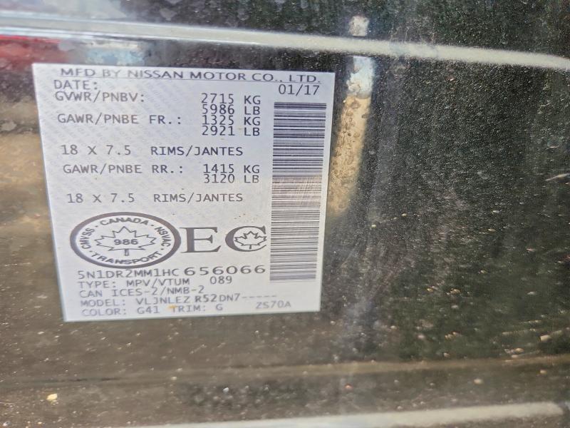Aukcja sprzedaży 2017 Nissan Pathfinder, vin: 5N1DR2MM1HC656066, numer aukcji: 54512636