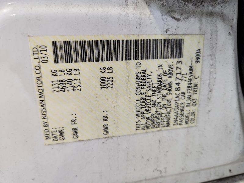 Продажа на аукционе авто 2010 Nissan Maxima, vin: 1N4AA5AP1AC847173, номер лота: 51547756