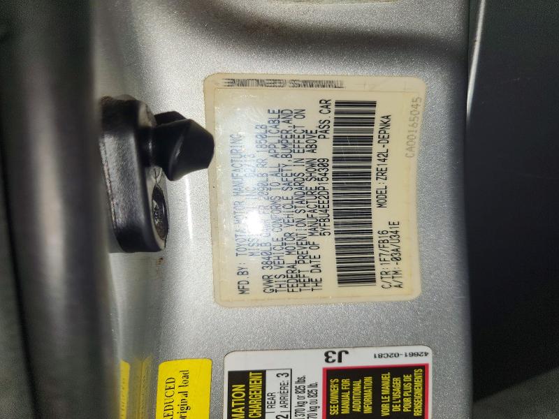 54328936 :رقم المزاد ، 5YFBU4EE2DP154309 vin ، 2013 Toyota Corolla مزاد بيع