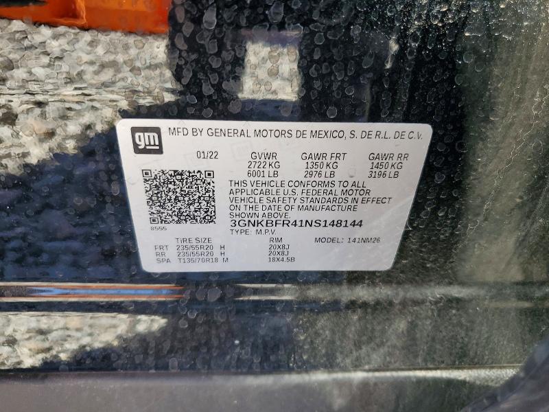 Продажа на аукционе авто 2022 Chevrolet Blazer, vin: 3GNKBFR41NS148144, номер лота: 52992646