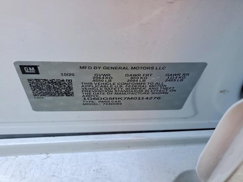 2021 Cadillac Ct4 მანქანა იყიდება აუქციონზე, vin: 1G6DG5RK7M0114276, აუქციონის ნომერი: 51356266