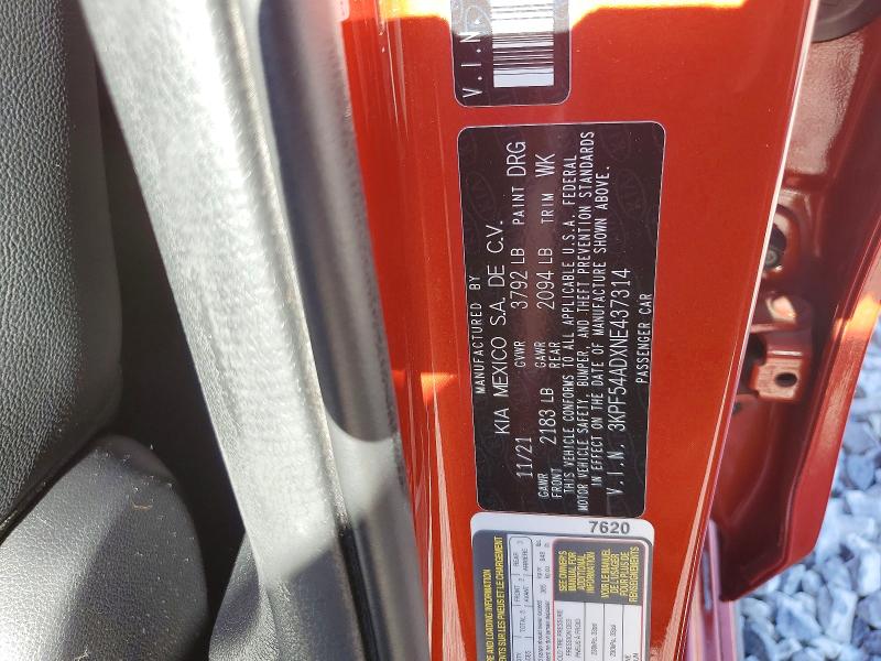 Aukcja sprzedaży 2022 Kia Forte, vin: 3KPF54ADXNE437314, numer aukcji: 49583306
