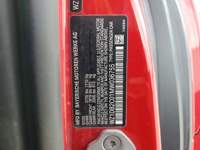 Продажа на аукционе авто 2021 Toyota Gr Supra, vin: WZ1DB2C01MW036755, номер лота: 54729076