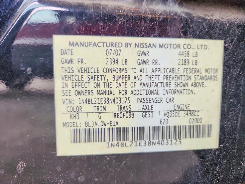 Продаж на аукціоні авто 2008 Nissan Altima, vin: 1N4BL21E38N403125, номер лоту: 41627826