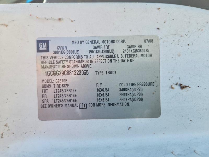 52731846 :رقم المزاد ، 1GCGG29C881223055 vin ، 2008 Chevrolet Express G2500 مزاد بيع