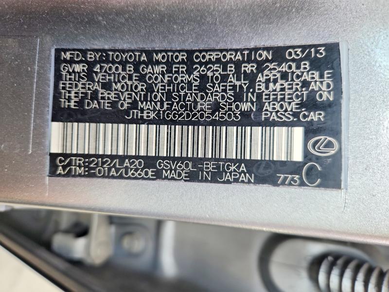 Aukcja sprzedaży 2013 Lexus Es, vin: JTHBK1GG2D2054503, numer aukcji: 54171296