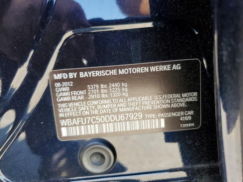Продаж на аукціоні авто 2013 Bmw 535, vin: WBAFU7C50DDU67929, номер лоту: 53706726
