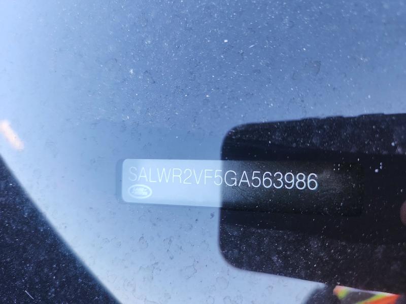Aukcja sprzedaży 2016 Land Rover Range Rover Sport, vin: SALWR2VF5GA563986, numer aukcji: 53928986