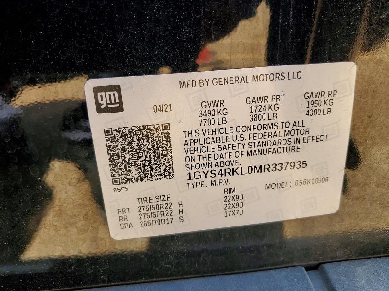 Продаж на аукціоні авто 2021 Cadillac Escalade, vin: 1GYS4RKL0MR337935, номер лоту: 53821676