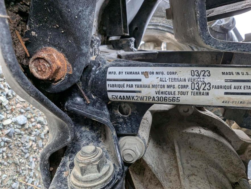 2023 Yamaha Yfm700 მანქანა იყიდება აუქციონზე, vin: 5Y4AMK2W7PA306565, აუქციონის ნომერი: 52445236