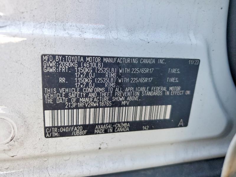Aukcja sprzedaży 2024 Toyota Rav4, vin: 2T3P1RFV2RW418765, numer aukcji: 53436186