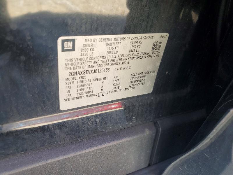 2018 Chevrolet Equinox მანქანა იყიდება აუქციონზე, vin: 2GNAXSEVXJ6125183, აუქციონის ნომერი: 55269586