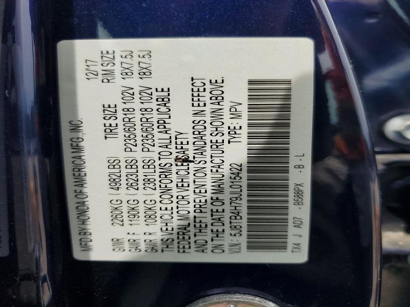 55052516 :رقم المزاد ، 5J8TB4H79JL015422 vin ، 2018 Acura Rdx مزاد بيع