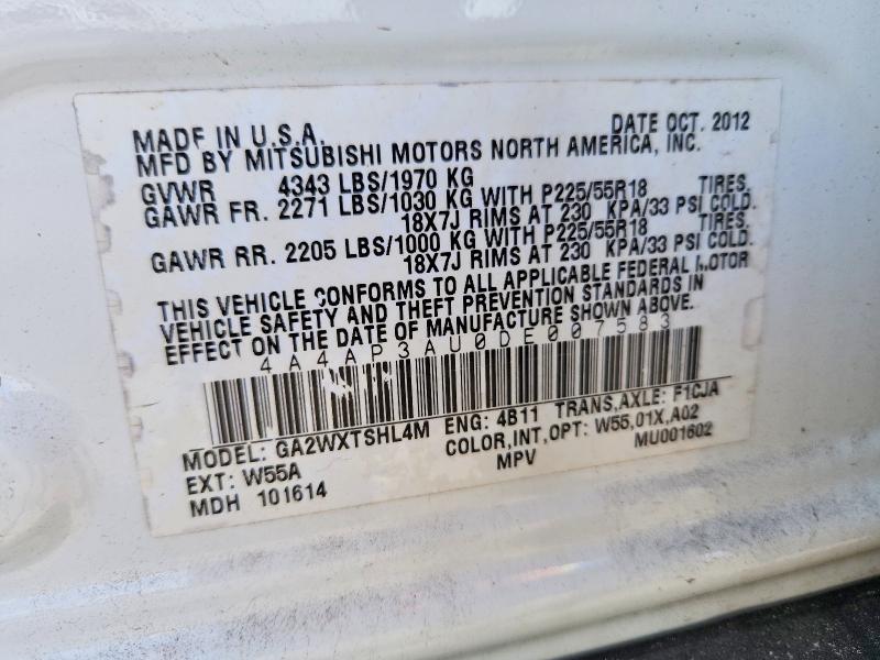 Aukcja sprzedaży 2013 Mitsubishi Outlander Sport, vin: 4A4AP3AU0DE007583, numer aukcji: 53251556