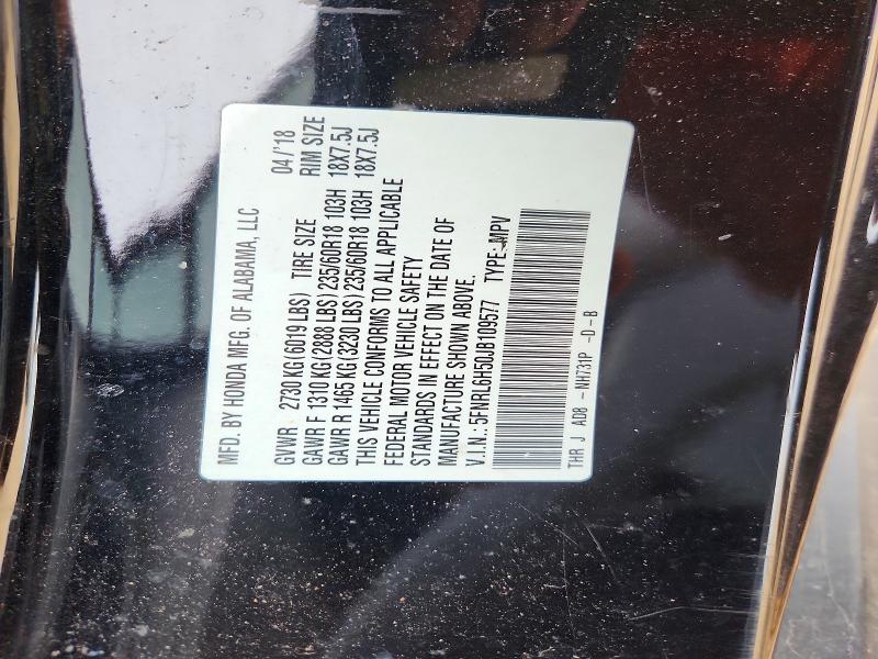 Продаж на аукціоні авто 2018 Honda Odyssey, vin: 5FNRL6H50JB109577, номер лоту: 53871256