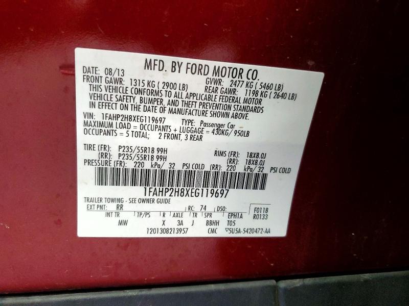 Aukcja sprzedaży 2014 Ford Taurus, vin: 1FAHP2H8XEG119697, numer aukcji: 54131966