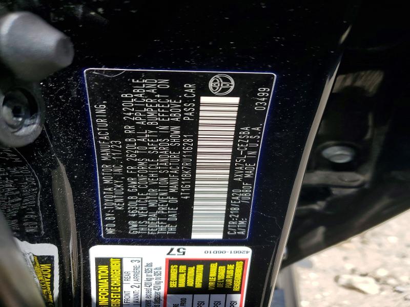 53263256 :رقم المزاد ، 4T1G11BK7RU116281 vin ، 2024 Toyota Camry مزاد بيع