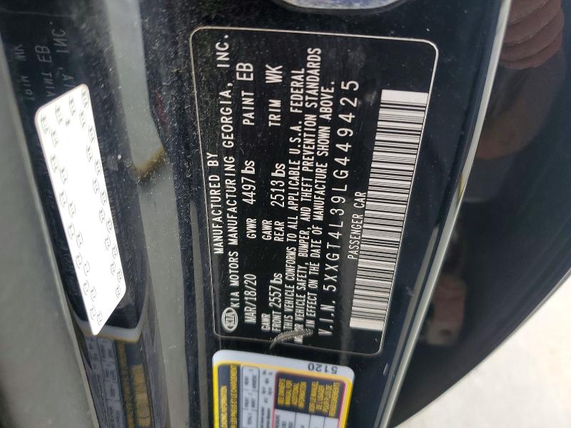 2020 Kia Optima მანქანა იყიდება აუქციონზე, vin: 5XXGT4L39LG449425, აუქციონის ნომერი: 54728046