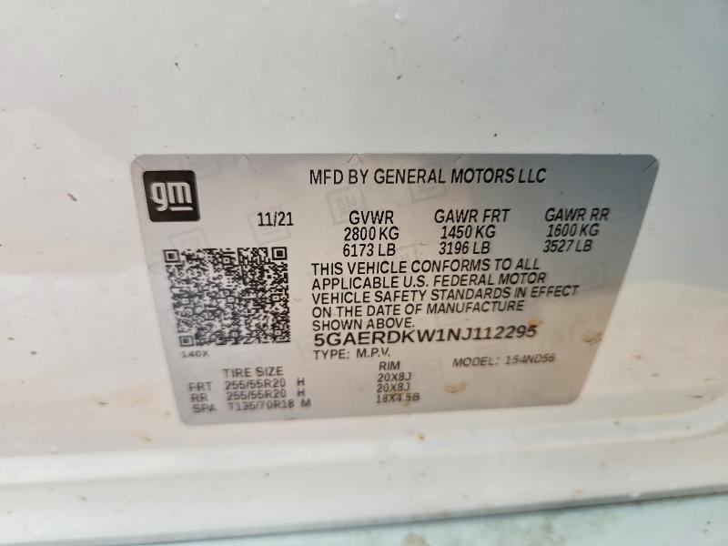 Продажа на аукционе авто 2022 Buick Enclave, vin: 5GAERDKW1NJ112295, номер лота: 54681086