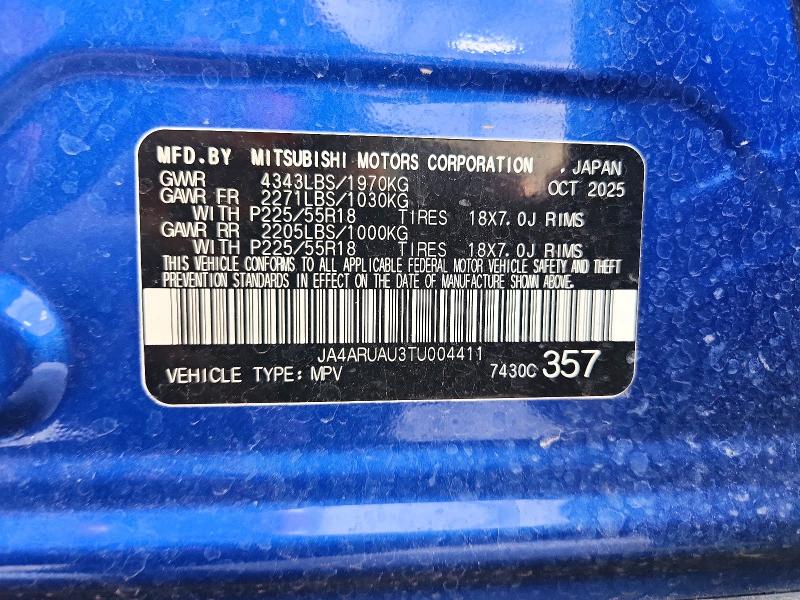 54518116 :رقم المزاد ، JA4ARUAU3TU004411 vin ، 2026 Mitsubishi Outlander Sport مزاد بيع