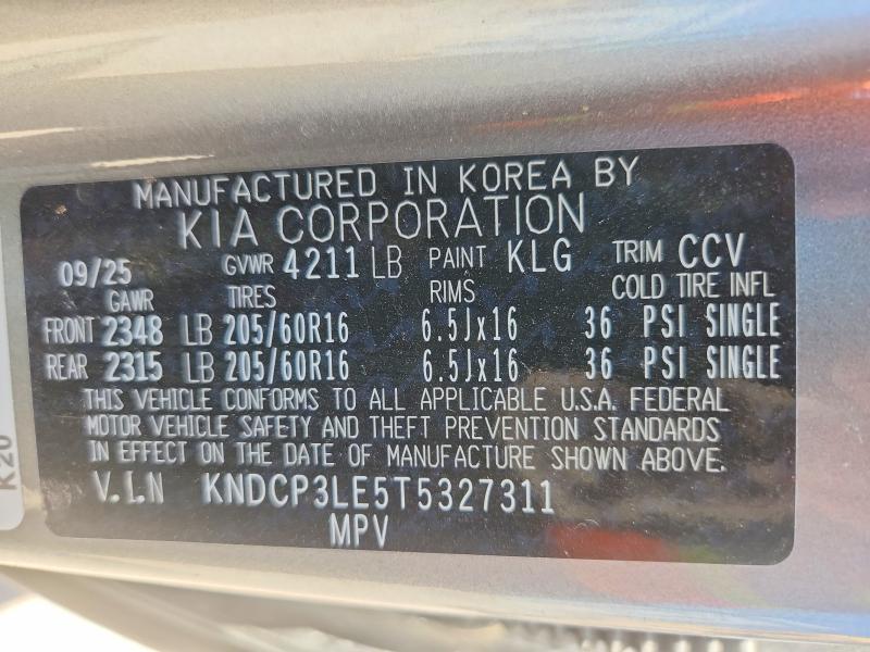 Aukcja sprzedaży 2026 Kia Niro, vin: KNDCP3LE5T5327311, numer aukcji: 53316386