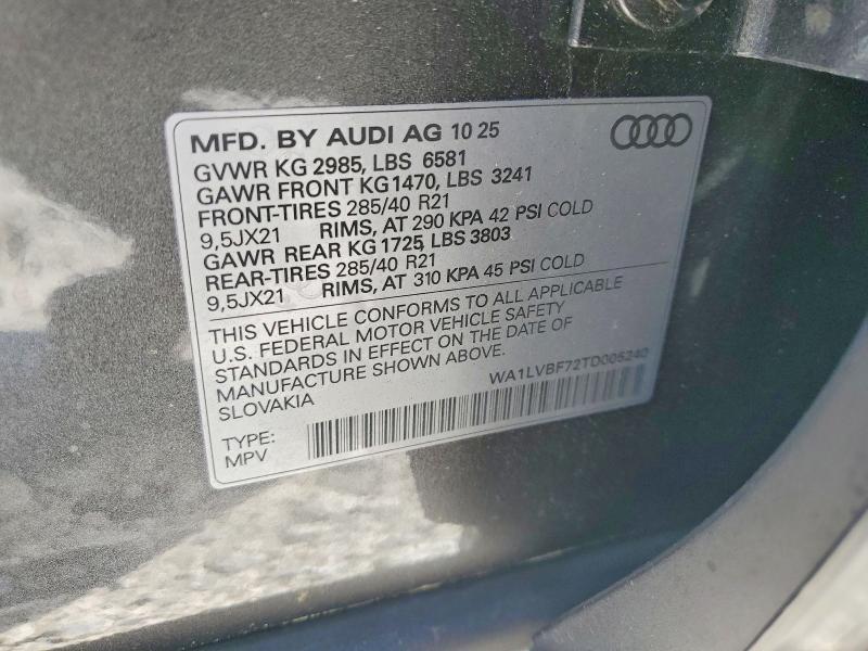 52511376 :رقم المزاد ، WA1LVBF72TD005240 vin ، 2026 Audi Q7 مزاد بيع