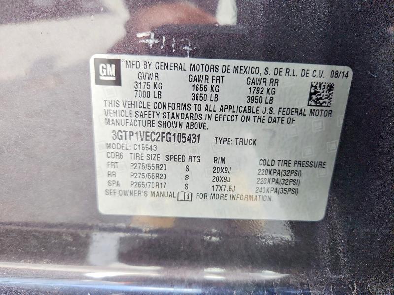 Продажа на аукционе авто 2015 Gmc Sierra, vin: 3GTP1VEC2FG105431, номер лота: 54555586