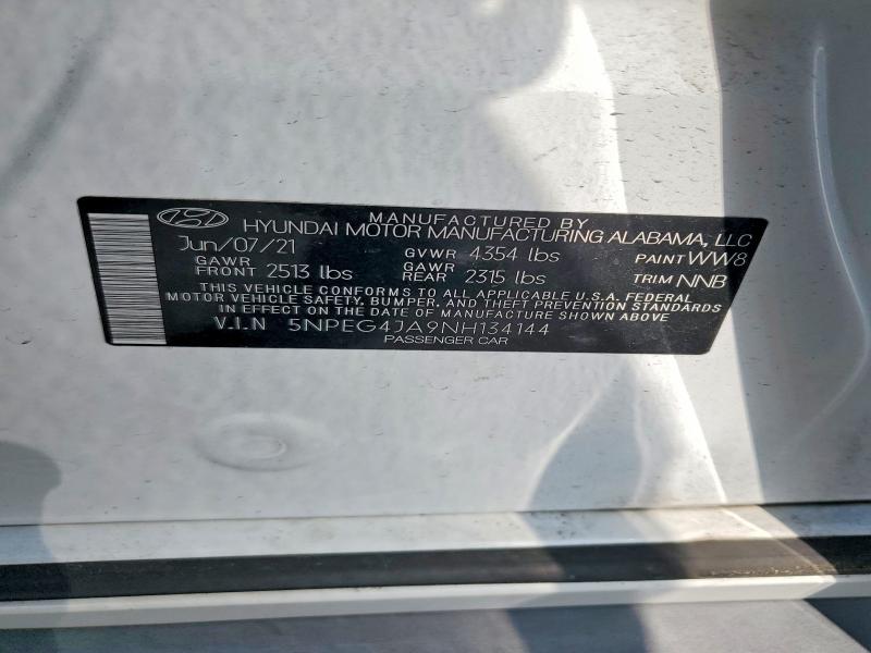 Продаж на аукціоні авто 2022 Hyundai Sonata, vin: 5NPEG4JA9NH134144, номер лоту: 52914346