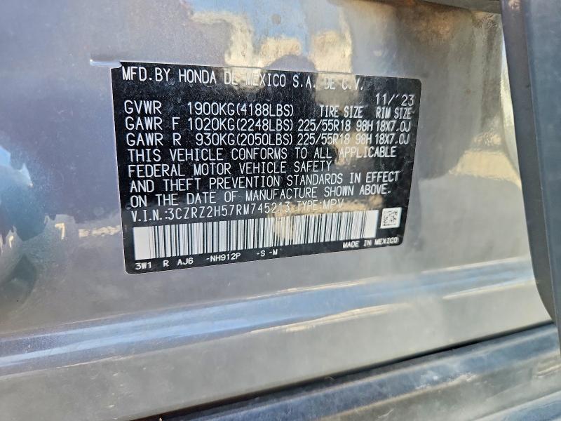 2024 Honda Hr-v მანქანა იყიდება აუქციონზე, vin: 3CZRZ2H57RM745213, აუქციონის ნომერი: 53952496
