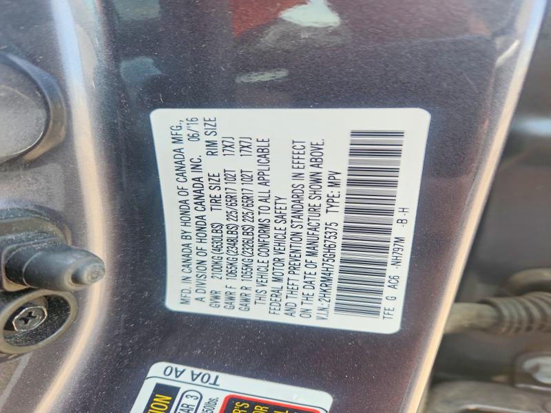 53182476 :رقم المزاد ، 2HKRM4H75GH675375 vin ، 2016 Honda Cr-v مزاد بيع