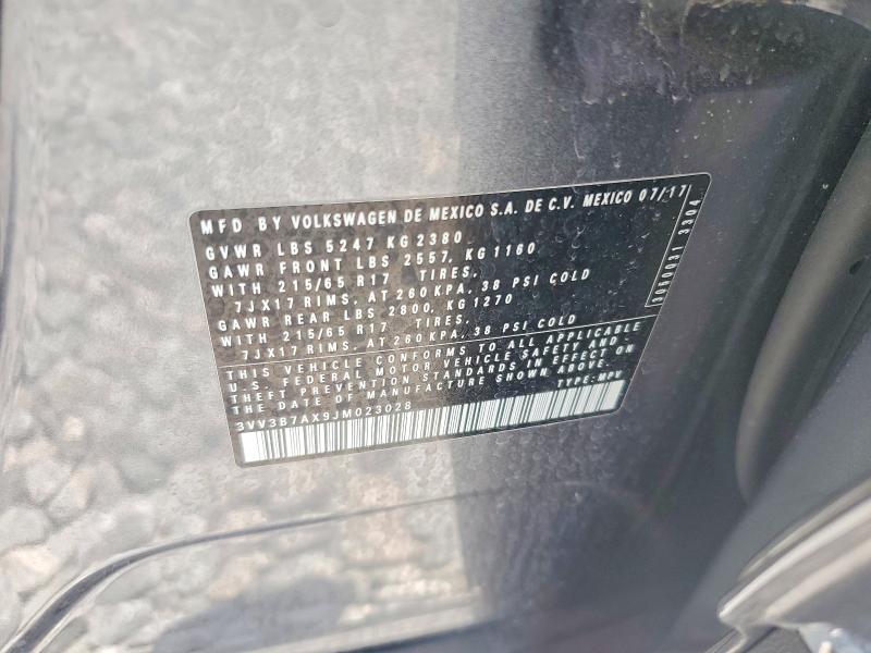 Продаж на аукціоні авто 2018 Volkswagen Tiguan, vin: 3VV3B7AX9JM023028, номер лоту: 53045336