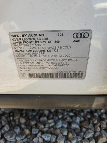 Aukcja sprzedaży 2022 Audi E-tron, vin: WA12AAGE4NB019900, numer aukcji: 47887056