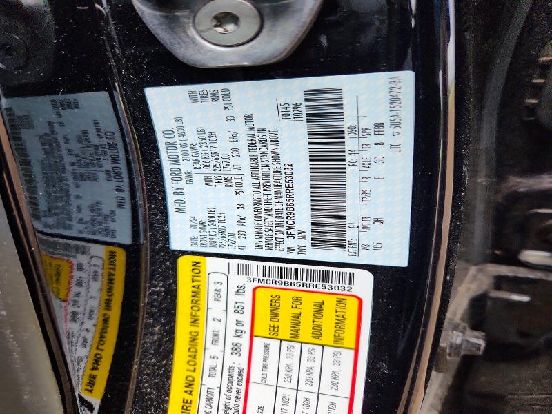2024 Ford Bronco Sport მანქანა იყიდება აუქციონზე, vin: 3FMCR9B65RRE53032, აუქციონის ნომერი: 53930206
