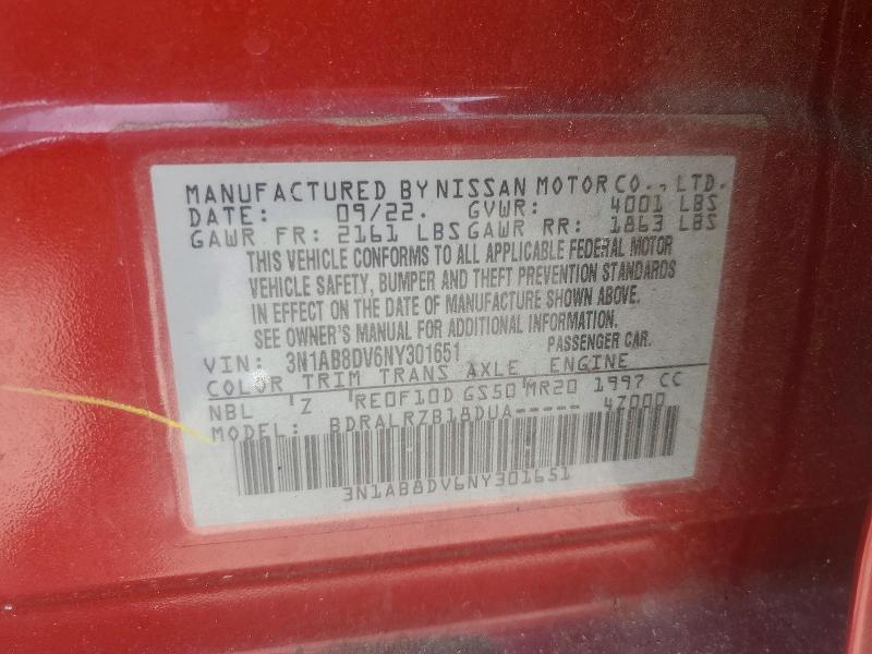 Aukcja sprzedaży 2022 Nissan Sentra, vin: 3N1AB8DV6NY301651, numer aukcji: 52223886