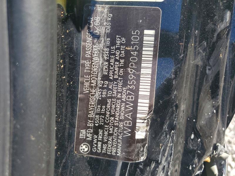 Продажа на аукционе авто 2009 Bmw 335, vin: WBAWB73599P045105, номер лота: 53089896