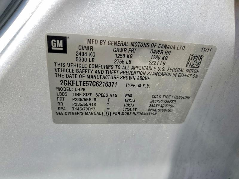 Продажа на аукционе авто 2012 Gmc Terrain, vin: 2GKFLTE57C6216371, номер лота: 54310796