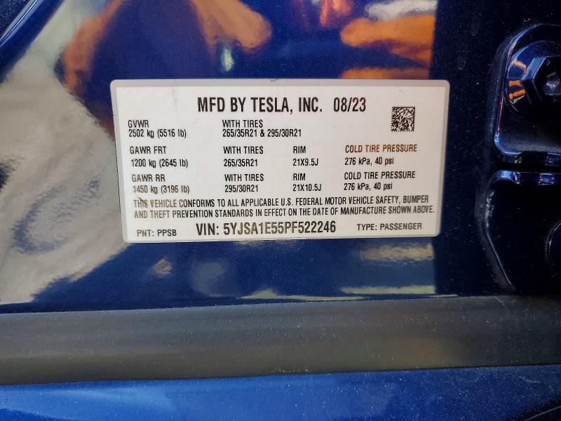 Aukcja sprzedaży 2023 Tesla Model S, vin: 5YJSA1E55PF522246, numer aukcji: 52425616