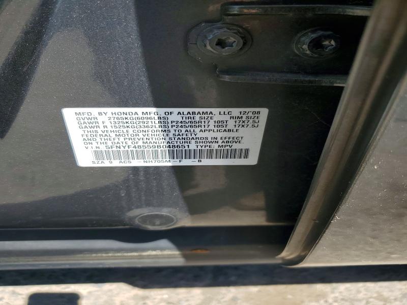 Aukcja sprzedaży 2009 Honda Pilot, vin: 5FNYF48559B048651, numer aukcji: 54919936