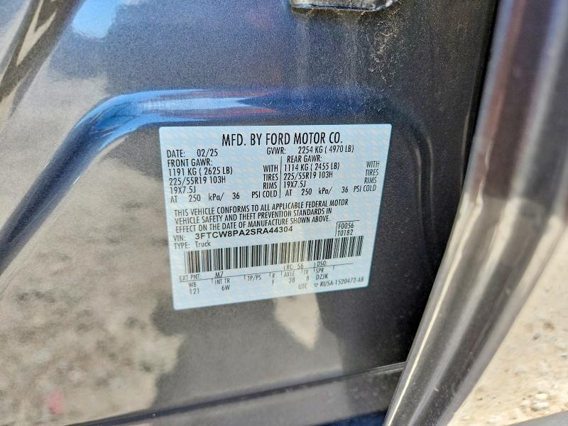 2025 Ford Maverick მანქანა იყიდება აუქციონზე, vin: 3FTCW8PA2SRA44304, აუქციონის ნომერი: 53612476