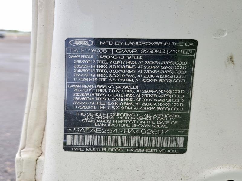 Aukcja sprzedaży 2008 Land Rover Lr3, vin: SALAE25428A492607, numer aukcji: 53250796