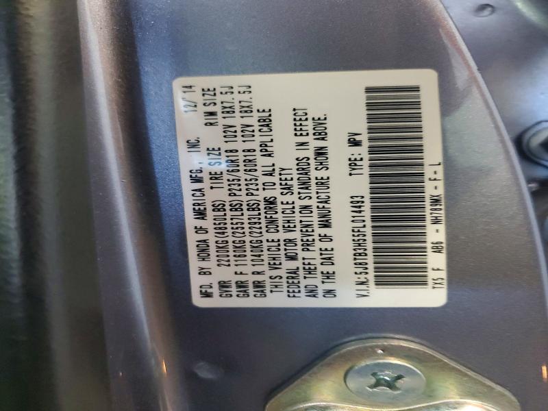 54554496 :رقم المزاد ، 5J8TB3H55FL014493 vin ، 2015 Acura Rdx مزاد بيع