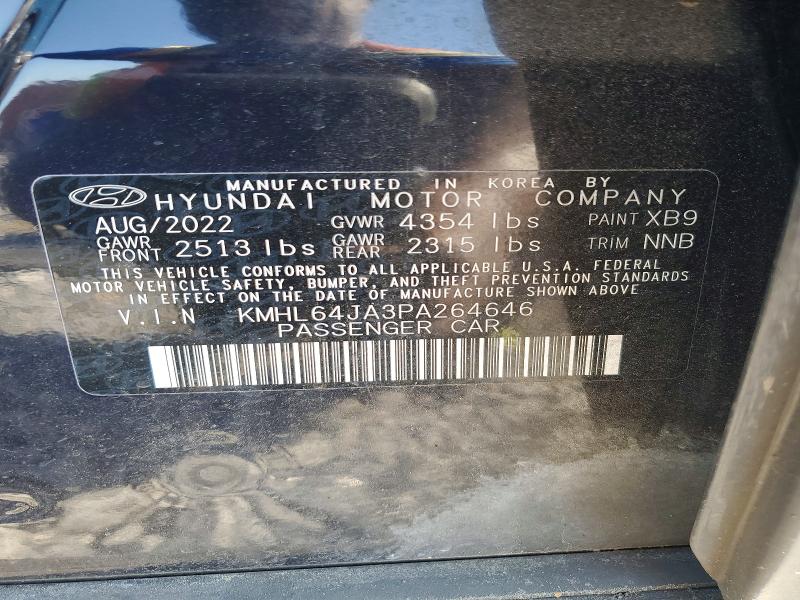 2023 Hyundai Sonata მანქანა იყიდება აუქციონზე, vin: KMHL64JA3PA264646, აუქციონის ნომერი: 52957786