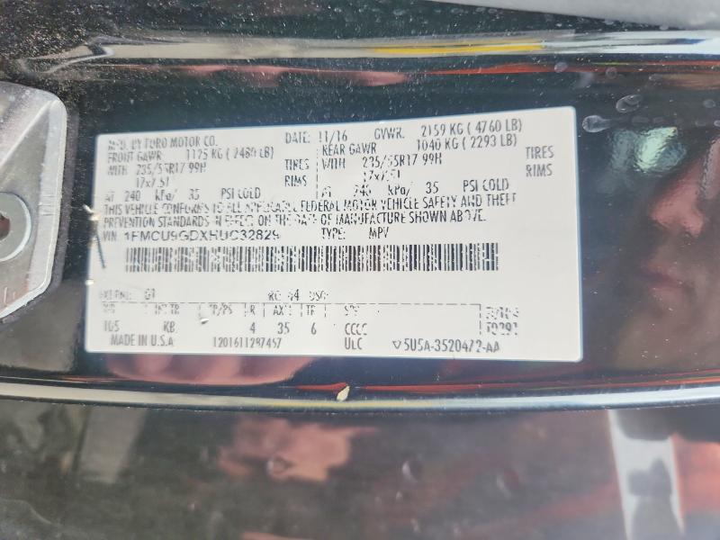 53513586 :رقم المزاد ، 1FMCU9GDXHUC32829 vin ، 2017 Ford Escape مزاد بيع