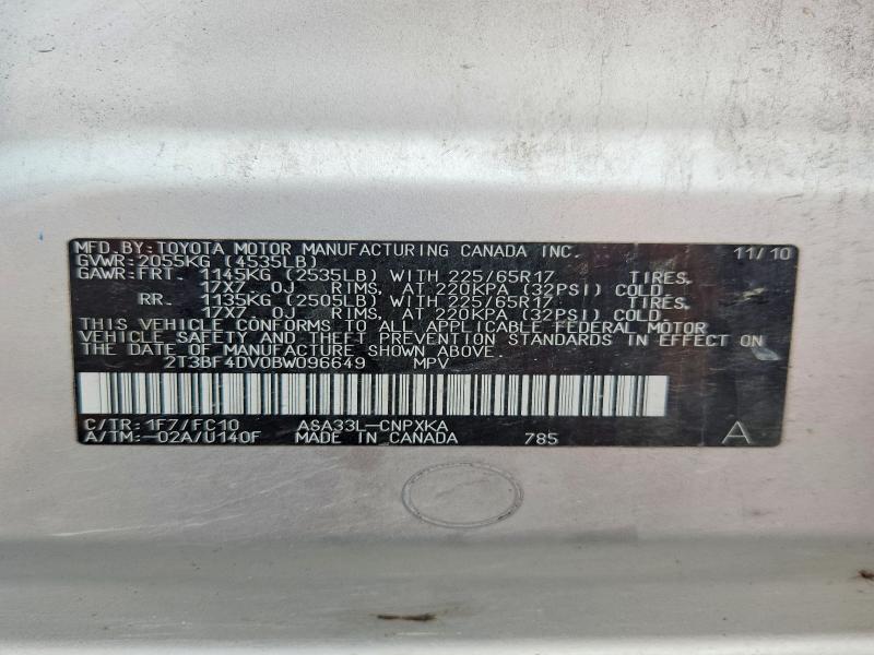 Продажа на аукционе авто 2011 Toyota Rav4, vin: 2T3BF4DV0BW096649, номер лота: 52504186
