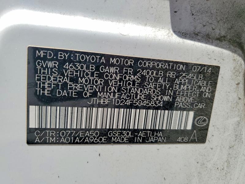 Продажа на аукционе авто 2015 Lexus Is, vin: JTHBF1D24F5045834, номер лота: 53606076
