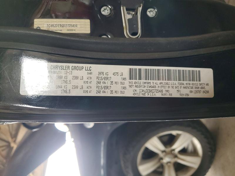 Продаж на аукціоні авто 2014 Jeep Compass, vin: 1C4NJDEB0ED725408, номер лоту: 54266096
