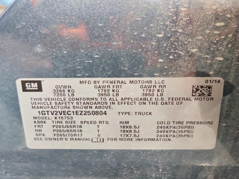 53776496 :رقم المزاد ، 1GTV2VEC1EZ250804 vin ، 2014 Gmc Sierra مزاد بيع