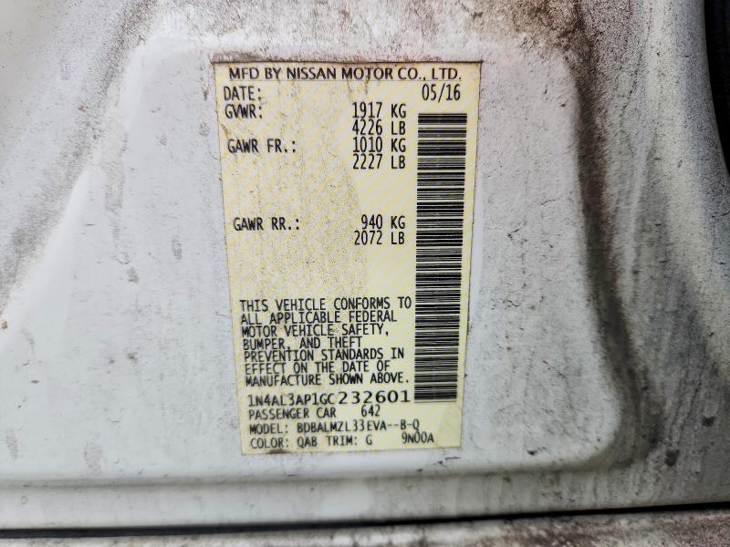 Auction sale of the 2016 Nissan Altima, vin: 1N4AL3AP1GC232601, lot number: 52392946